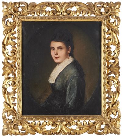 Maestro del secolo XIX 

"Ritratto femminile" 1877
olio su tela (cm 70x60)
Reca