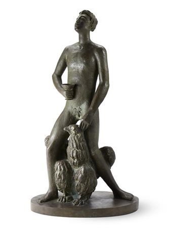 Nino Galizzi (Attribuito)

"Nudo con aquila" 
scultura in bronzo (h cm 70)
Al re