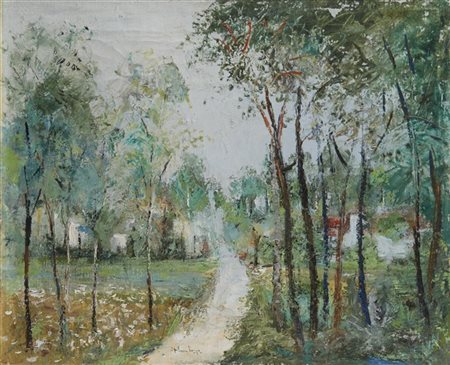 Adriano Spilimbergo "Vicolo di campagna" 
olio su tela (cm 50x60)
Firmato in bas