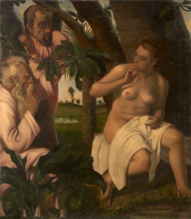 Annibale Scaroni "Susanna e i vecchi" 5 settembre 1946
olio su tela (cm 150x130)