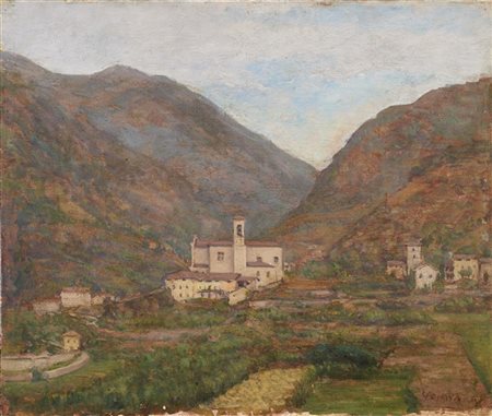 Carlo Fornara "Collegio S. Carlo" 
olio su compensato (cm 38x45)
Firmato in bass