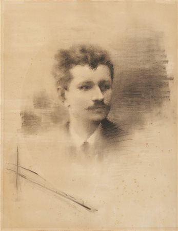 Medardo Rosso "Coppia di ritratti raffiguranti Coniugi Trolli" 
carboncino su ca