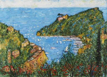 Michele Cascella "Portofino" 1942
olio su tela (cm 50x70)
Firmato in basso a sin