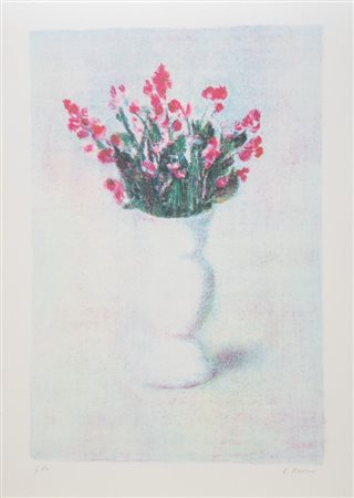 ANTONIO BUENO (Berlino 1918 – Fiesole 1984) "Vaso di Fiori". Litografia a...