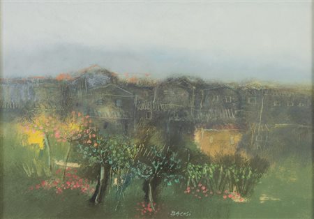 MANLIO BACOSI (Perugia 1921 – 1998) "Paesaggio". Olio su tela. Cm 50x70....