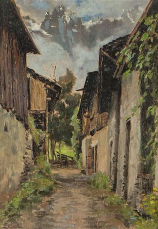 EMANUELE COSTA (Firenze 1875 – 1959) "Chamonix", 1929. Olio su tavola. Cm...