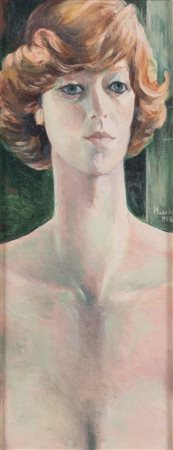 GABRIELE MUCCHI (Totino 1899 – Milano 2002) "Ritratto femminile", 1978. Olio...
