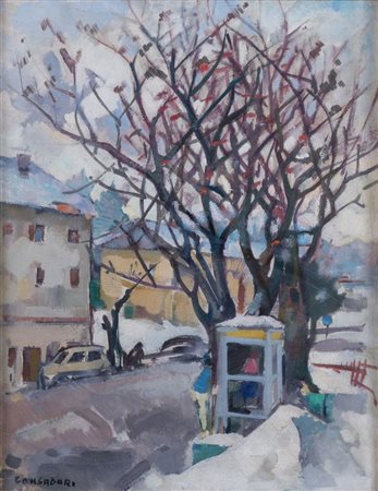 SILVIO CONSADORI (Brescia 1909 – Burano 1994) "Serrada di Folgaria". Olio su...