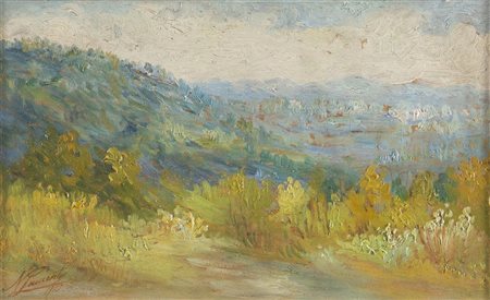 NICOLA LAURENTI (Ferrara 1873 – Vimercate 1943) "Paesaggio", 1915. Olio su...