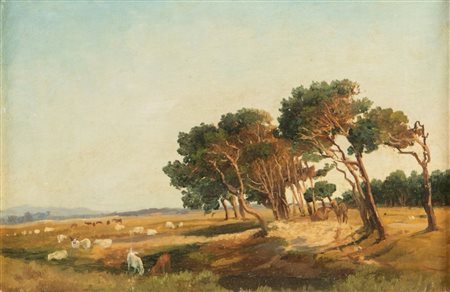 GIUSEPPE HAIMANN (Milano 1828 – Alessandria d'Egitto 1883) "Pascolo in Medio...