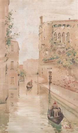 Pittore anonimo del XX secolo. "Venezia". Acquerello su carta. Cm 30x18....
