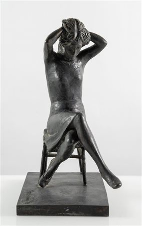 EROS PELLINI (Milano 1909 – 1993) "Donna seduta". Scultura in bronzo. Pezzo...