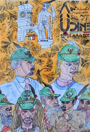 Franco Brighenti, Anno 2023 94° adunata del corpo degli Alpini ad Udine in piazza della Libertà