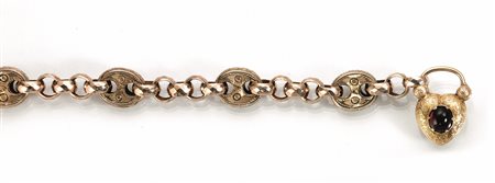 Bracciale, Inghilterra fine secolo XIX, in oro a basso titolo e oro 18 ktad...