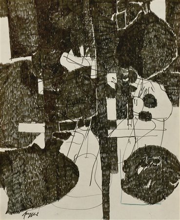 Piero Ruggeri (1930 - 2009) SENZA TITOLO, 1978 disegno a china su carta, cm...