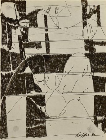 Piero Ruggeri (1930 - 2009) SENZA TITOLO, 1981 disegno a china su carta, cm...
