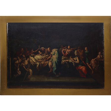 Transito di San Giuseppe con Madonna e Gesù bambino e personaggi, XVIII Secolo