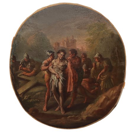 Ovale raffigurante Cristo spogliato delle vesti prima della crocifissione, XVII Secolo