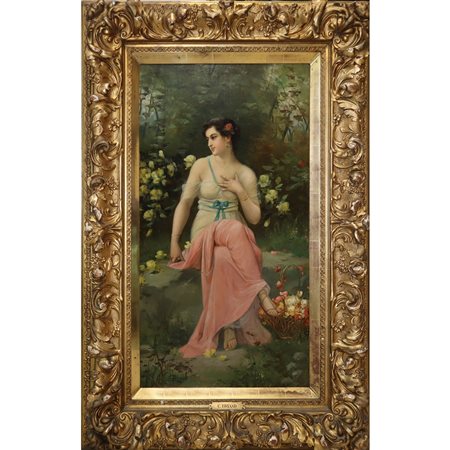 C. Briand - Donna seduta in giardino