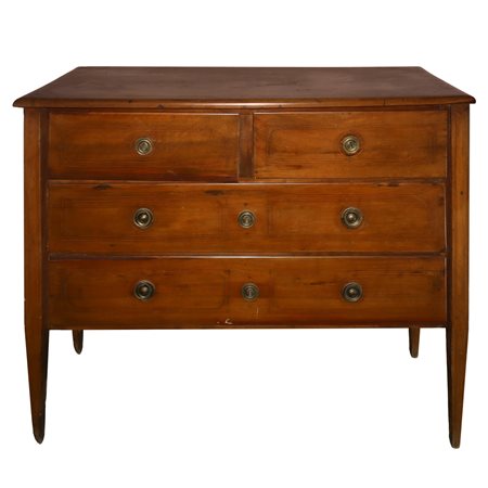 Cassettone in legno Luigi XVI in legno massello di noce, Fine 18° Secolo