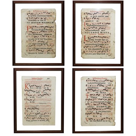 N. 4 Antifonari musica sacra "In Nativitate Domini", XVI Secolo