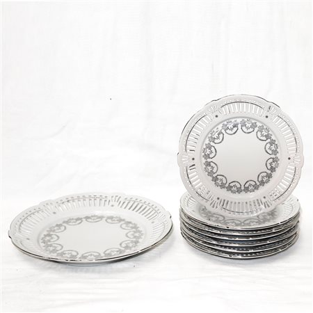 Bavaria Schwarzenhammer - Servizio da dolce con decorazioni color argento