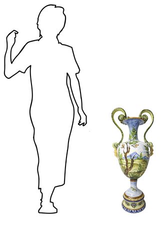 Molaroni Ceramiche Artistiche - Grande vaso in maiolica, 20° Secolo