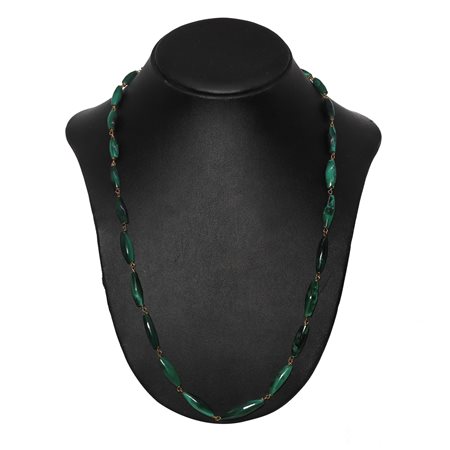 Collana con susta in oro e malachite