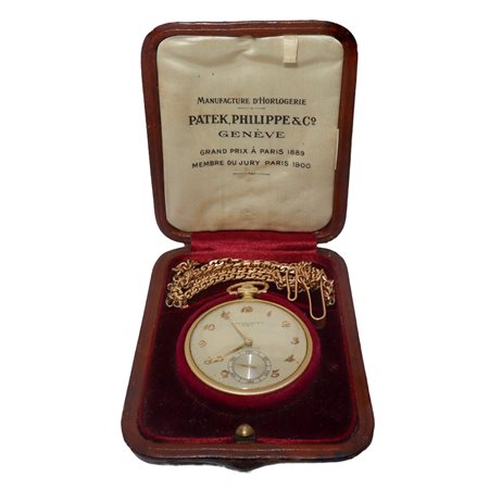 Patek  Philippe & Co Geneve - Orologio da tasca, cipolla in oro con catena
