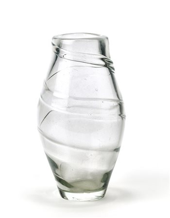 Carlo Scarpa Grande vaso con spirale applicata in vetro soffiato cristallo irida