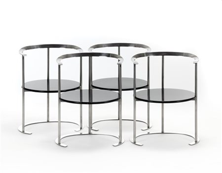 Luigi Caccia Dominioni Quattro poltroncine modello "P4 Catilina". Produzione Azu