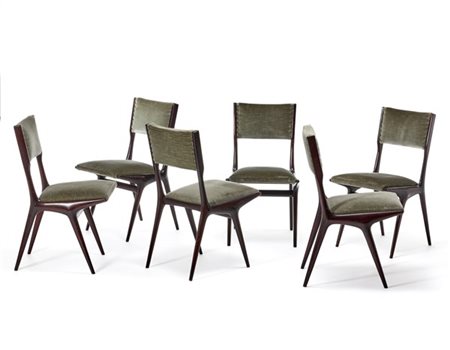 Carlo De Carli Gruppo di sei sedie modello "634". Produzione Cassina, Meda, 1954