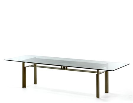 Carlo Scarpa Tavolo modello "Doge". Produzione Cassina, Meda, anni '70. Acciaio