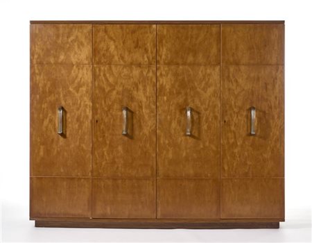 Osvaldo Borsani Armadio a quattro ante in legno massello e impiallacciato in rad