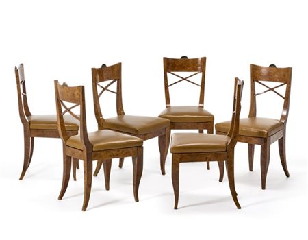 Gio Ponti. Sei sedie. Pezzi unici eseguiti su disegno per la sala da pranzo di casa Vimercati 