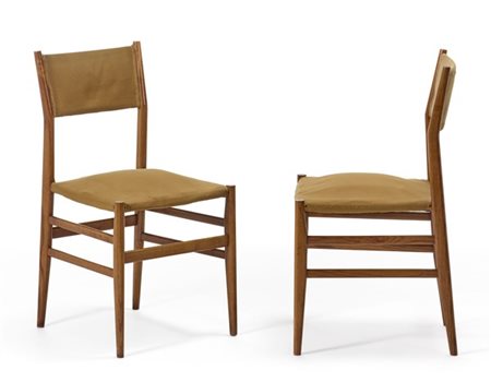 Gio Ponti Coppia di sedie modello "646 Leggera". Produzione Cassina, Meda, anni