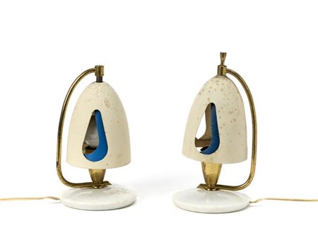 Angelo Lelii Coppia di lampade da tavolo modello "12398". Produzione Arredoluce,