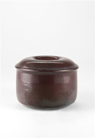 Carlo Zauli Vaso in terracotta smaltata nei toni del rosso/ruggine. Faenza, anni