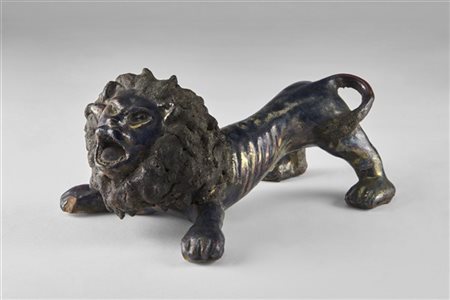 Pietro Melandri "Leone"
Scultura in terracotta nei toni del blu, bruno e vinacci