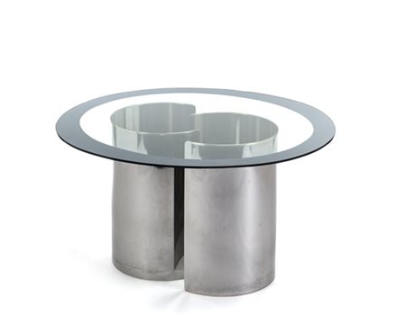 Luigi Caccia Dominioni Tavolo alto modello "Fascia specchiata". Produzione Azuce