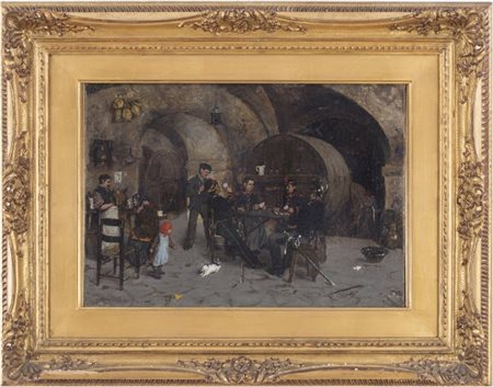 NAZARENO ORLANDI ASCOLI PICENO 1861 - BUENOS AIRES 1952 Soldati all'osteria 