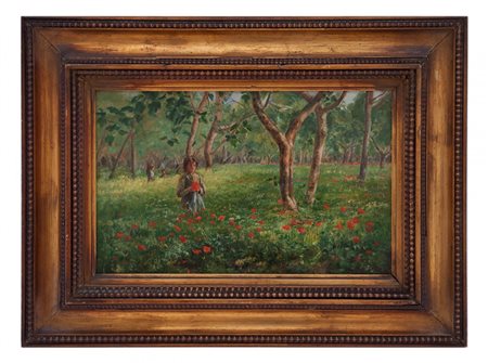 SALVATORE BRUNO RIESI (CL) 1871 - ? Paesaggio in provincia di Napoli 