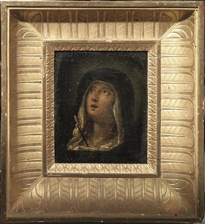 Scuola Italia centrale, sec. XVIII VERGINE ADDOLORATAolio su tavola, cm 15,5x13