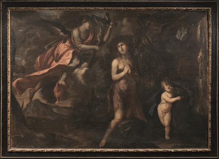 Scuola lombarda, fine sec. XVII-inizi XVIIIL'ANGELO APPARE A MARIA MADDALENA...
