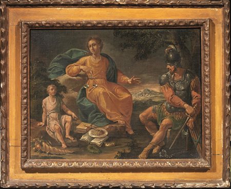 Scuola emiliana, sec. XVIIIALLEGORIA DELLA GIUSTIZIAolio su tela, cm 44x58