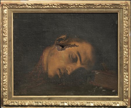 Scuola napoletana, sec. XVIITESTA DI SANTO DECOLLATOolio su tela, cm...