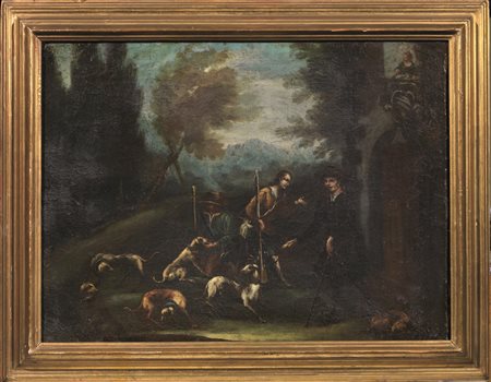 Scuola Italia settentrionale, sec. XVIIIRITORNO DALLA CACCIAolio su tela, cm...