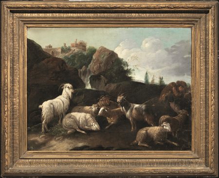 Seguace di Philipp Peter Roos detto Rosa da Tivoli, sec. XVIIIPAESAGGIO CON...