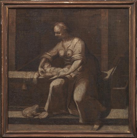 Scuola emiliana, sec. XVIIIFIGURE FEMMINILI ALLEGORICHEcoppia di grisaille ad...