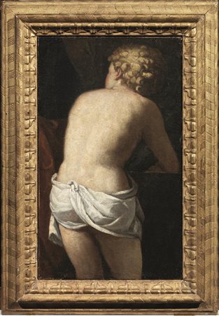 Scuola veneta, fine sec. XVII-inizi XVIIIGIOVANE BAGNANTEolio su tela, cm...